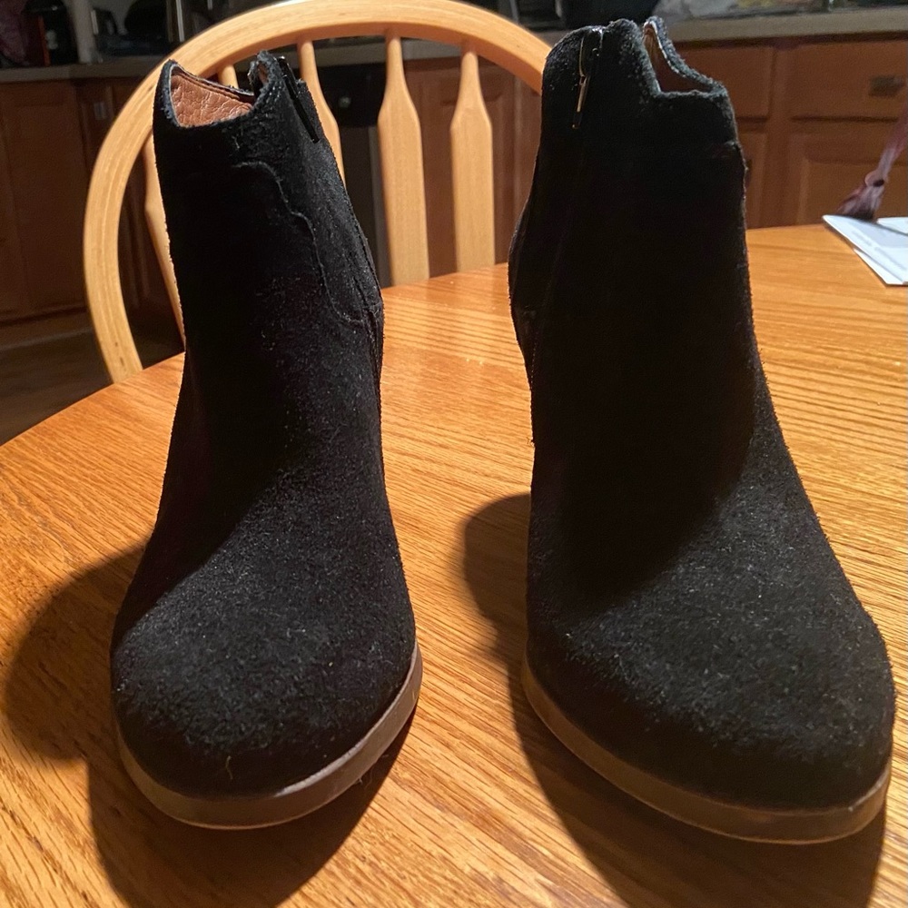 Lucky Brand Black suede ankle boots